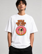 Hole New Level of Lazy Pug Donut Shirt - Funny Dog Meme Tee - White