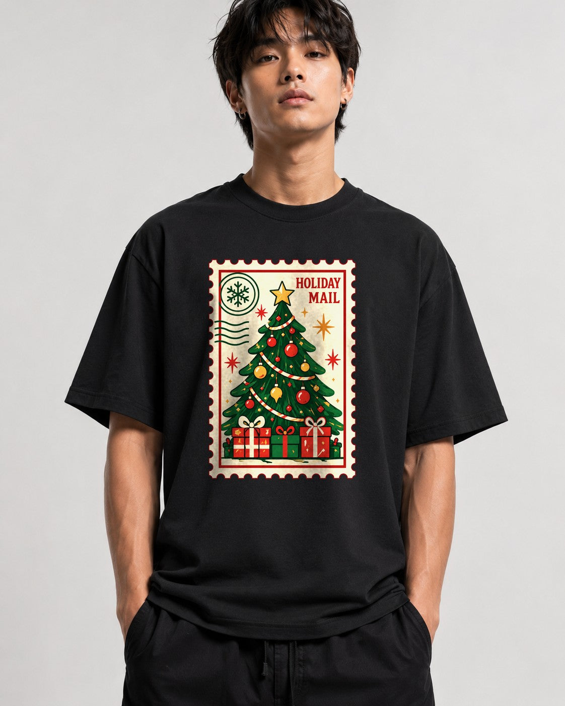 Holiday Mail Stamp - Black