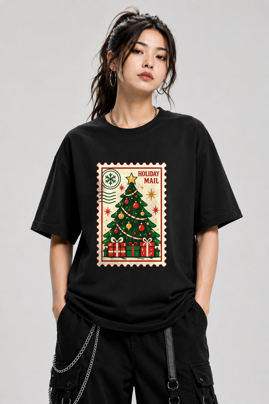 Holiday Mail Stamp - Black