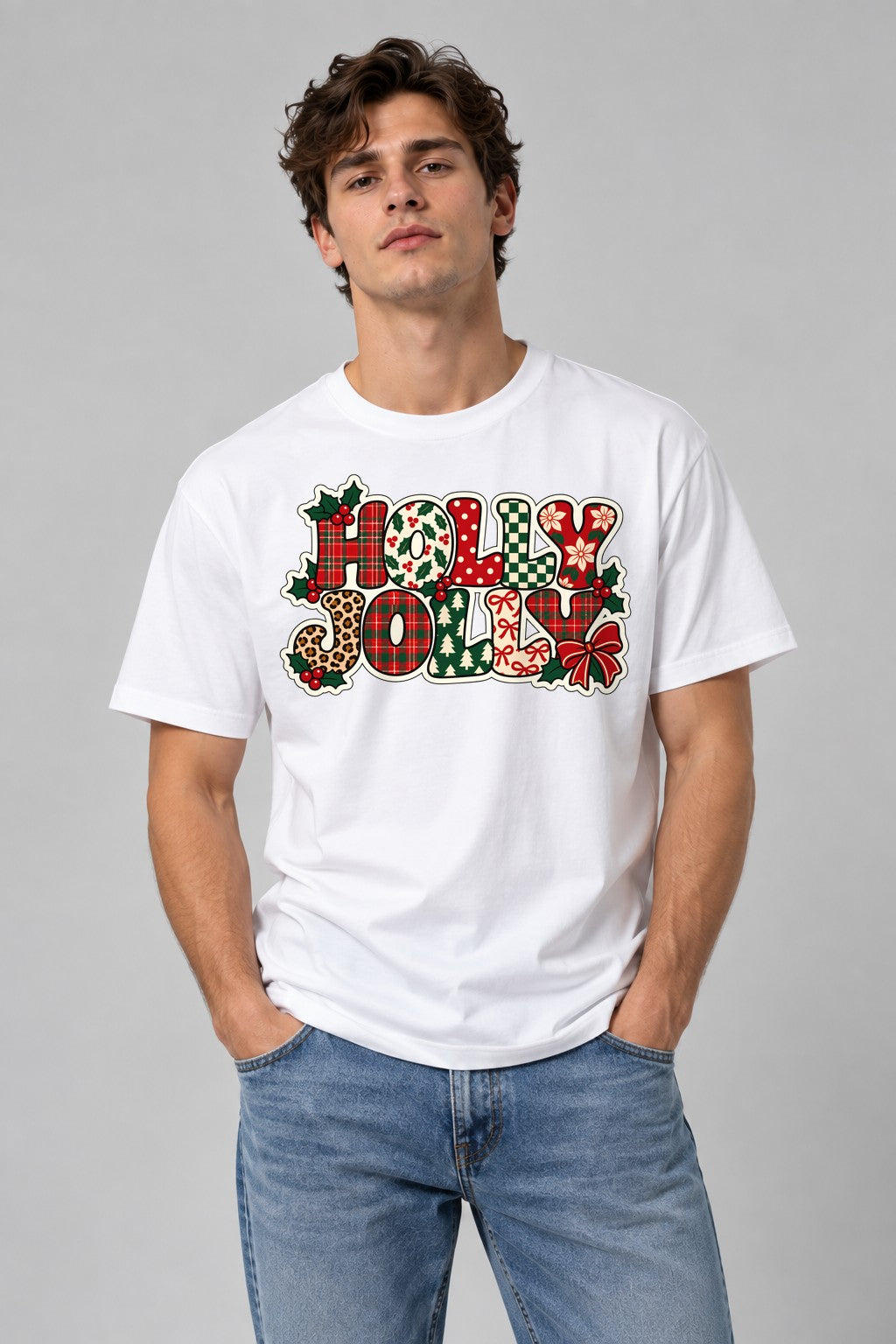 Holly Jolly - White