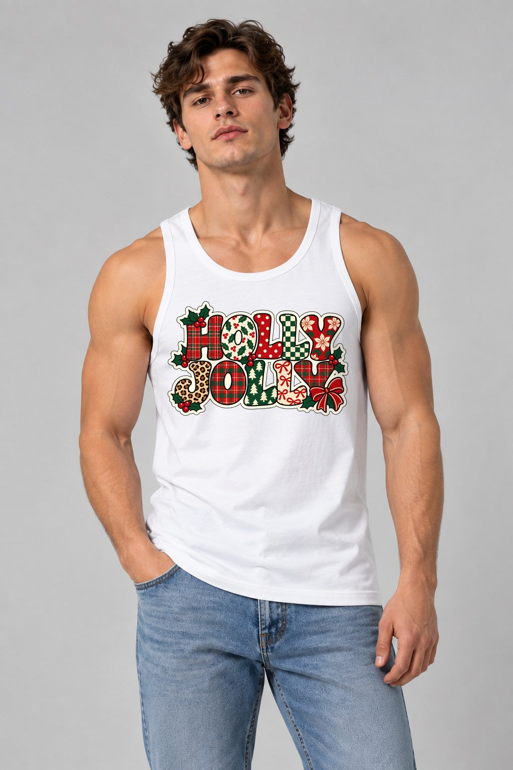 Holly Jolly - White