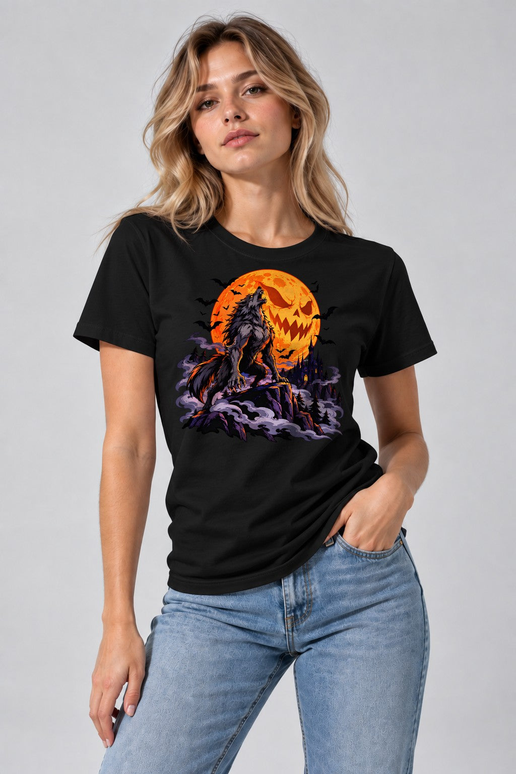Howling Werewolf Moon - Black
