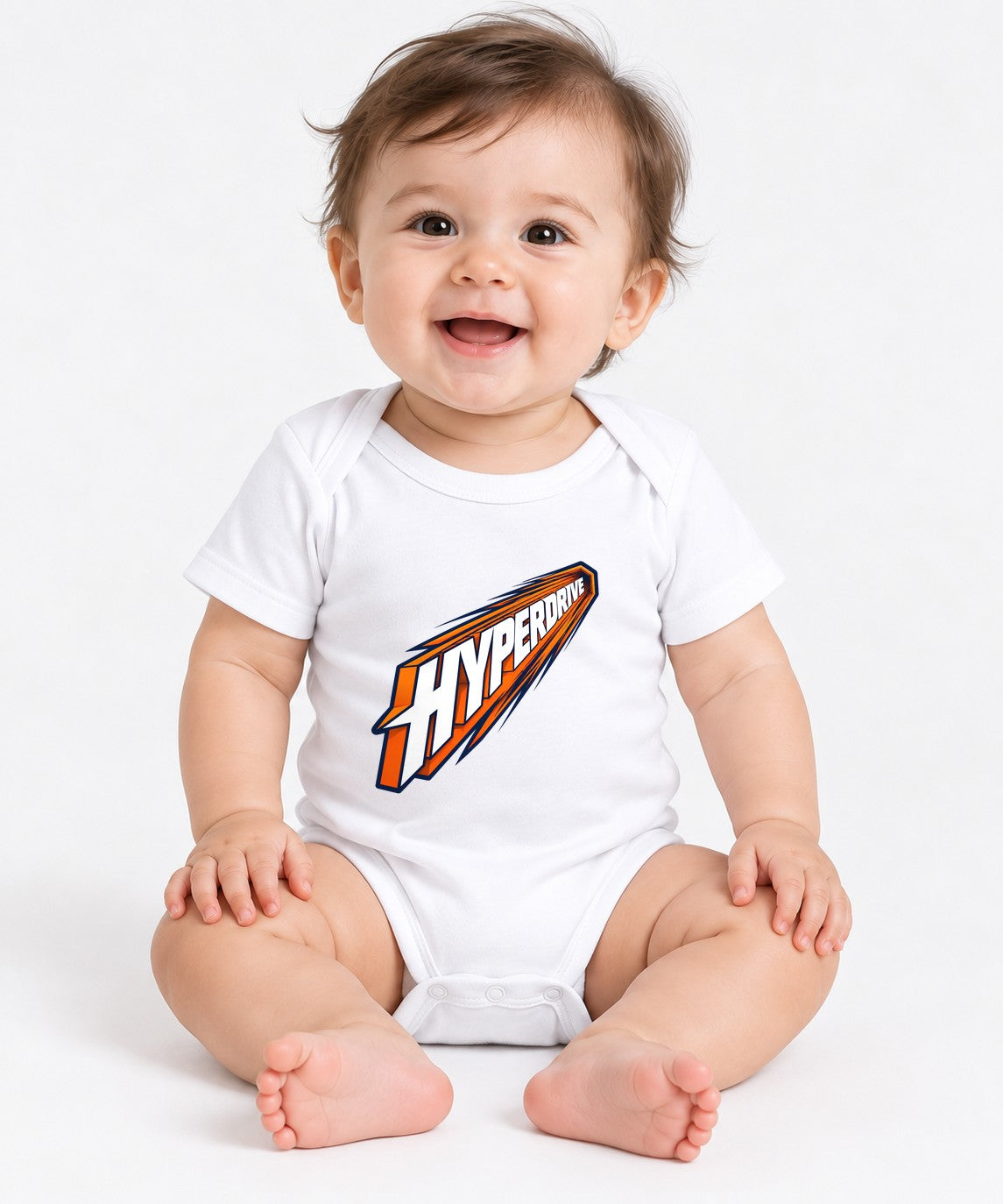 Hyper Drive Retro Speed Graphic Tee - Bold Racing Style - White
