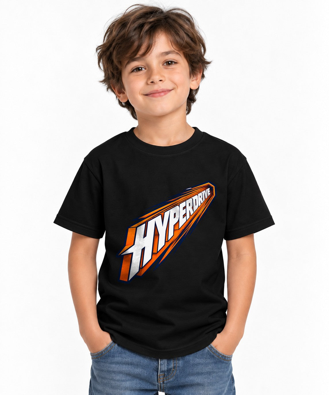 Hyper Drive Retro Speed Graphic Tee - Bold Racing Style - Black