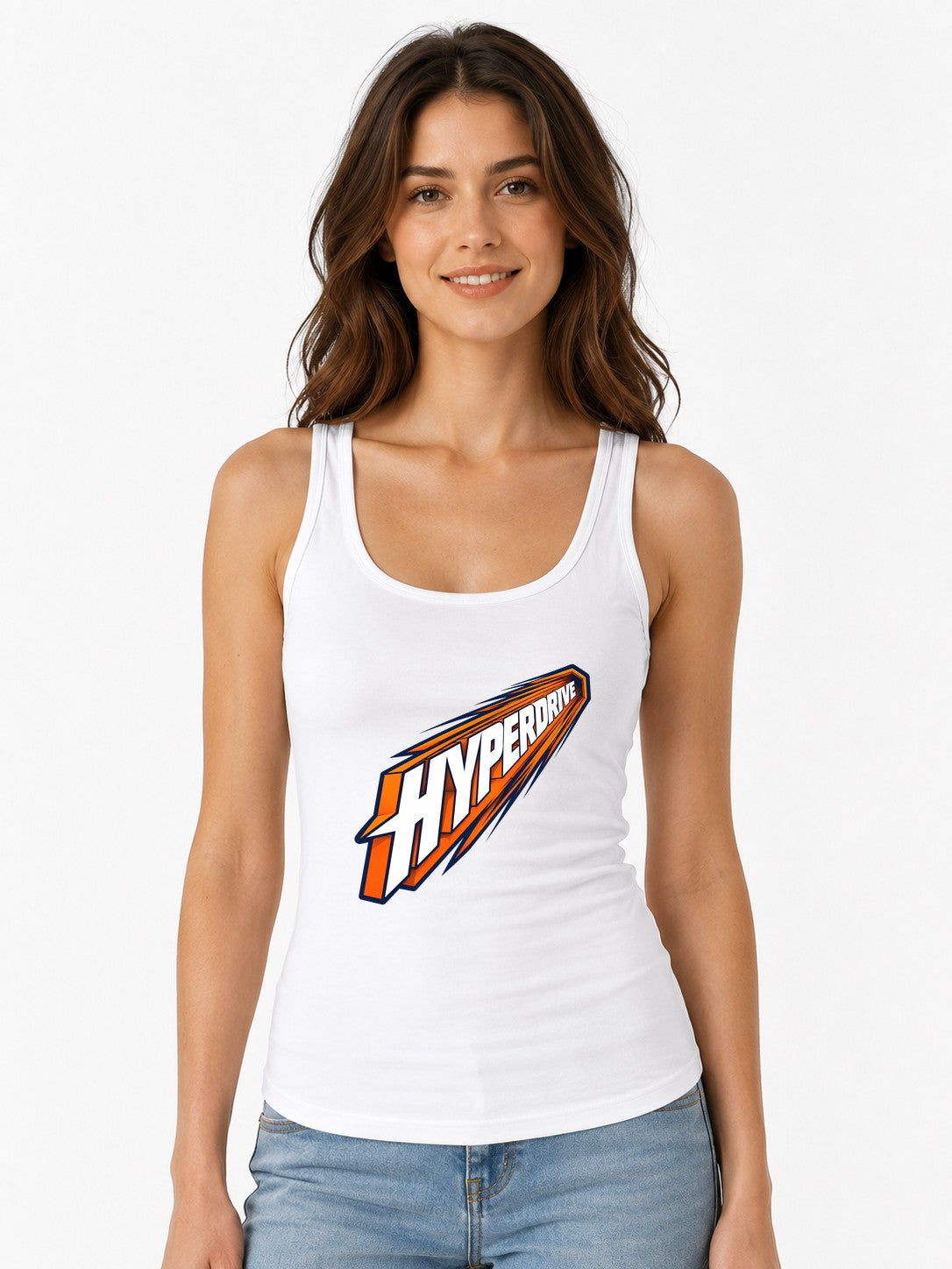 Hyper Drive Retro Speed Graphic Tee - Bold Racing Style - White
