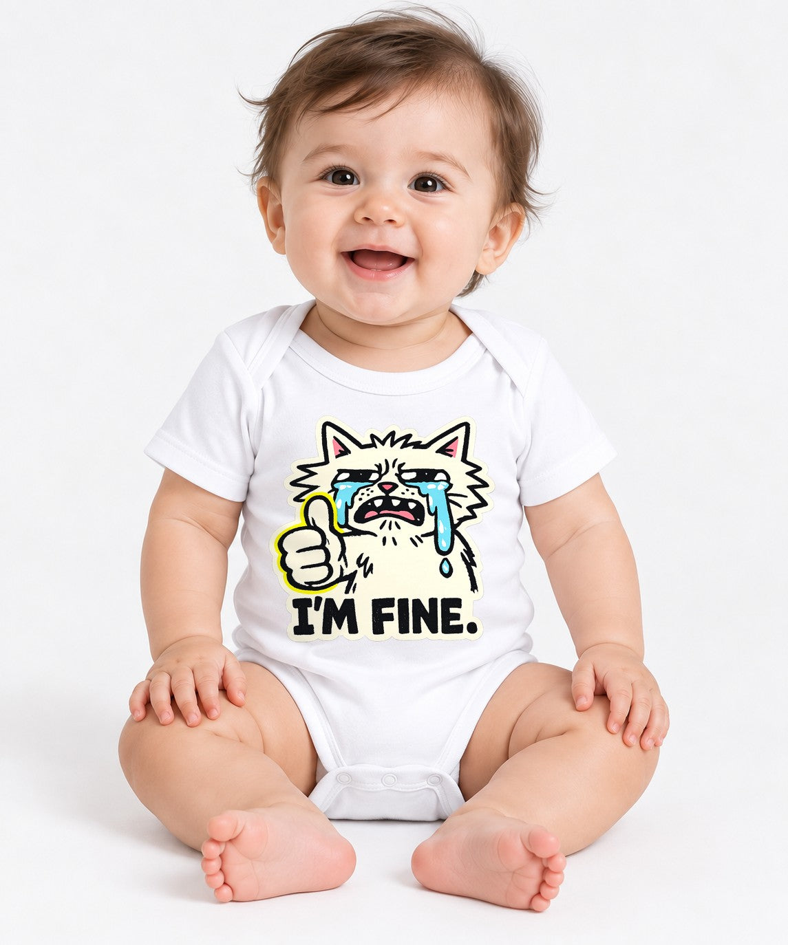 I'm Fine Cat - White