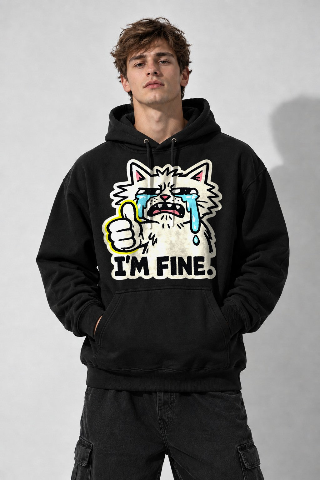 I'm Fine Cat - Black