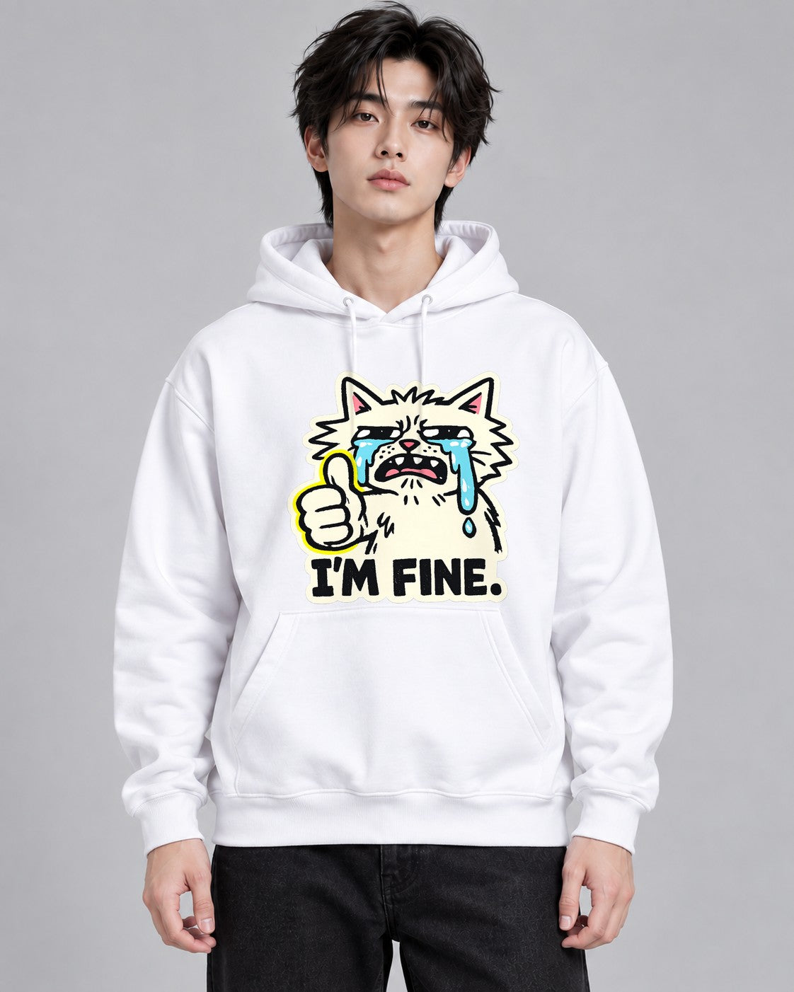 I'm Fine Cat - White