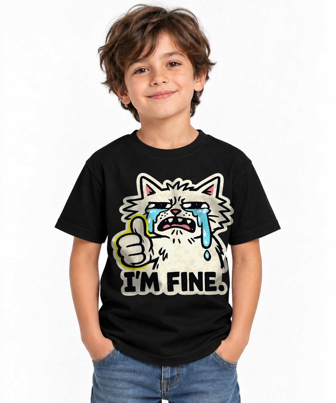 I'm Fine Cat - Black