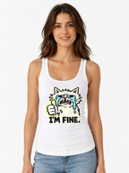 I'm Fine Cat - White