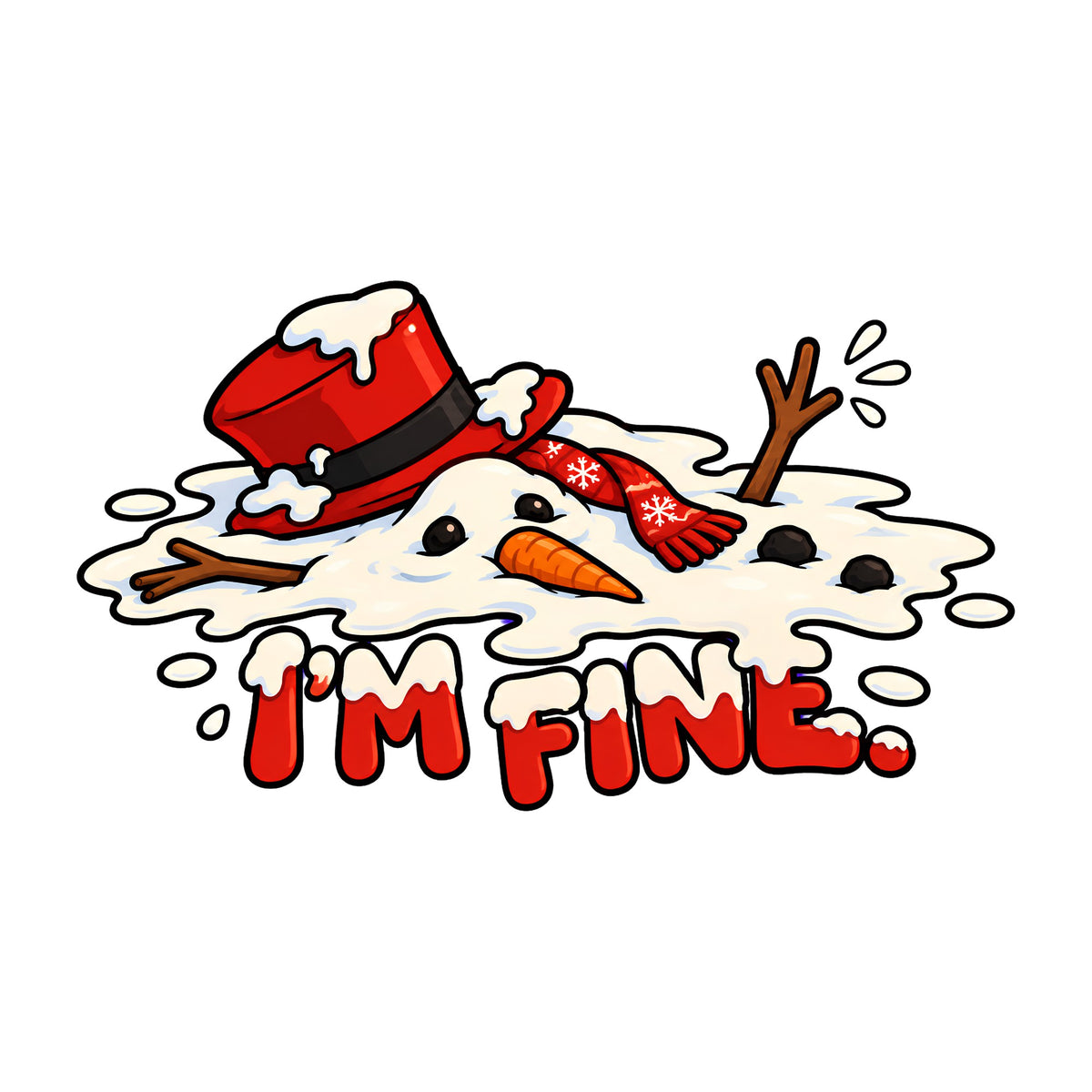I'm Fine Melting Snowman