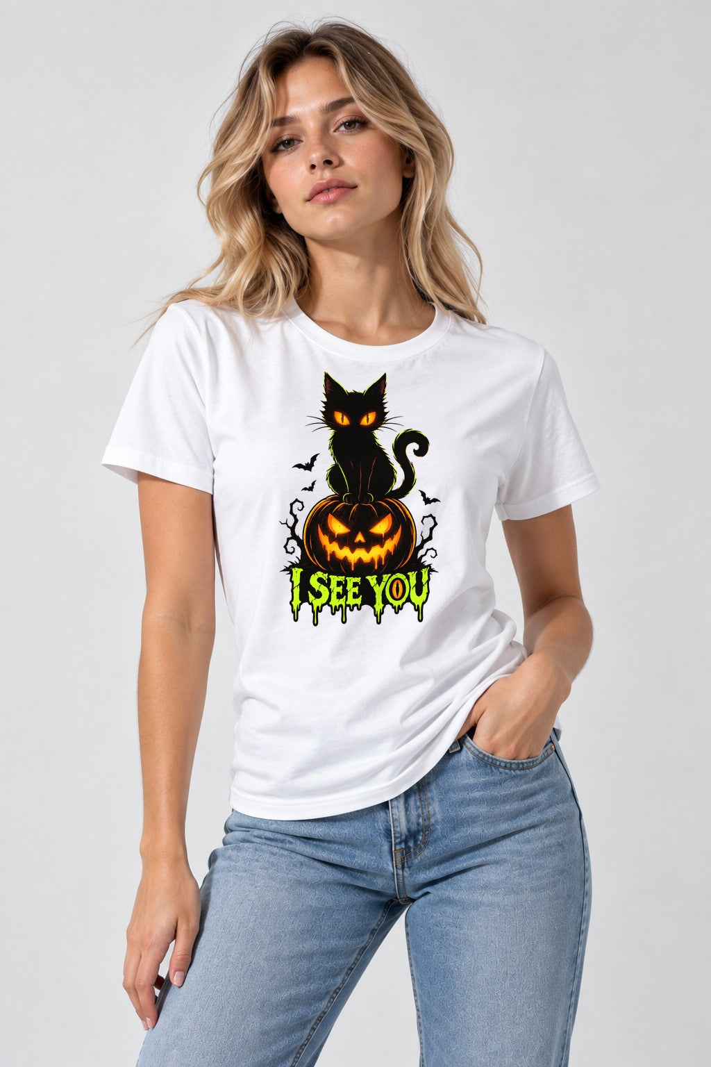 I See You Cat - White