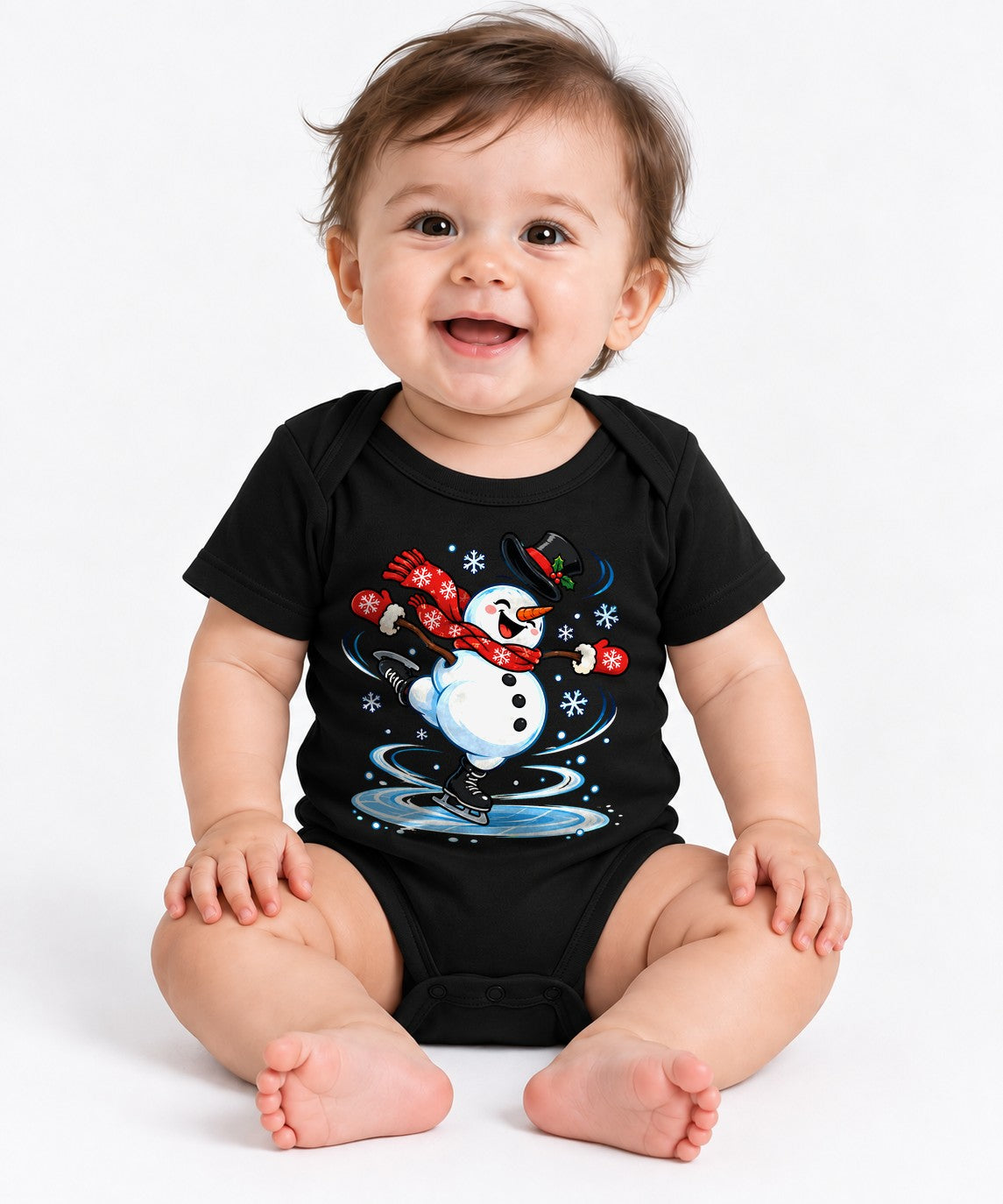 Ice Skating Snowman - Black