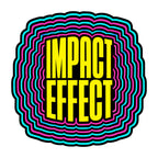 Impact Effect Graphic Tee - Retro Psychedelic Sticker Style