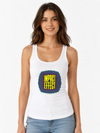 Impact Effect Graphic Tee - Retro Psychedelic Sticker Style - White