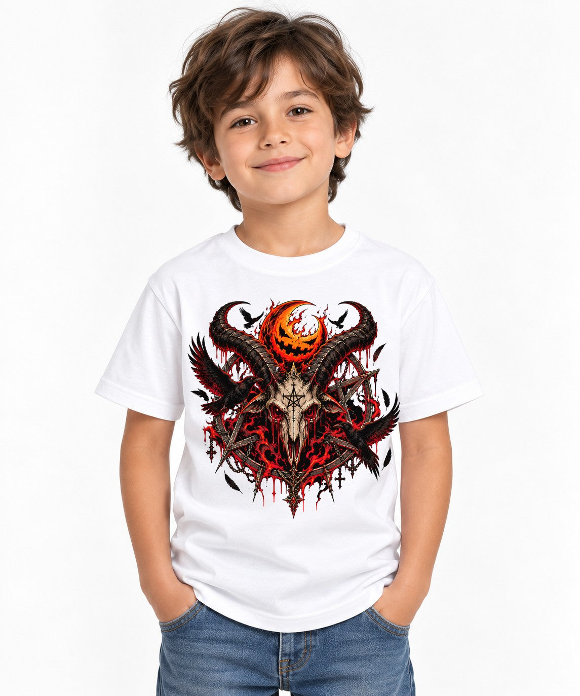 Infernal Goat Skull - White