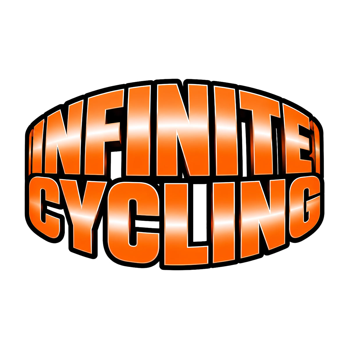 Infinite Cycling Bold Orange Graphic Tee - Retro Typography Style