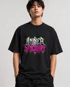 Inner Sanctuary Gothic Metal Typography Shirt - Bold Statement Tee - Black