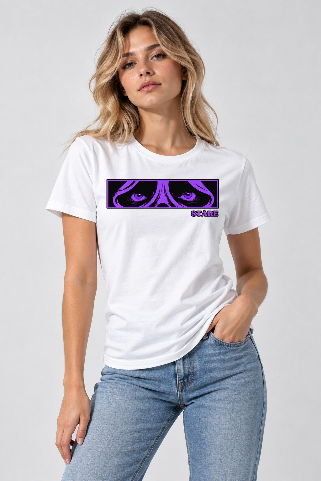 Intense Stare Eyes - White