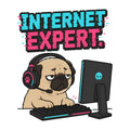 Internet Expert Pug Gamer T-Shirt - Funny Meme Graphic Tee