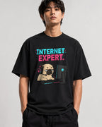 Internet Expert Pug Gamer T-Shirt - Funny Meme Graphic Tee - Black