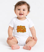 Interwoven Graffiti Typography Tee - Bold Orange Street Art Style - White