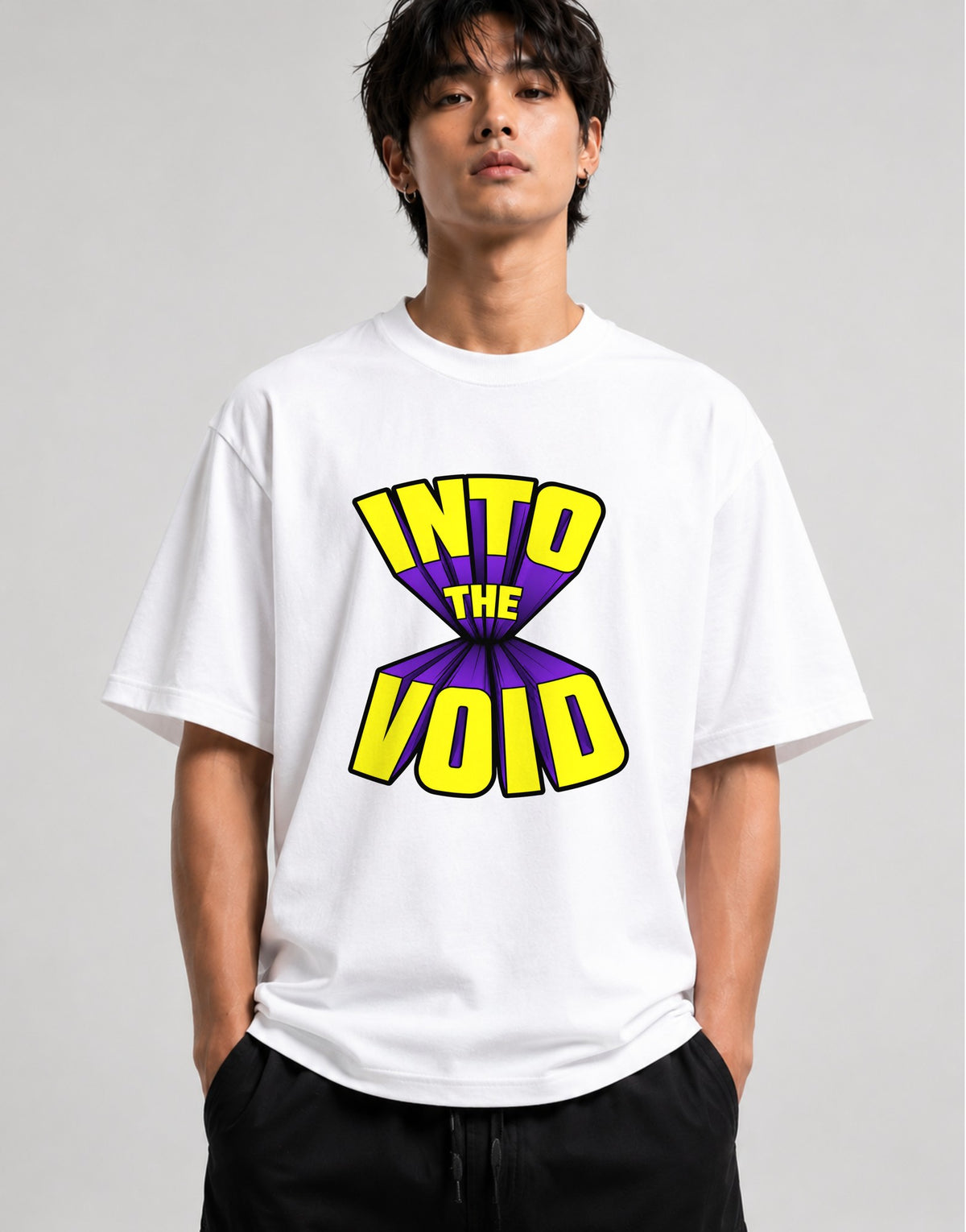 Into The Void Graphic Tee - Retro Comic Book Style Shirt - White