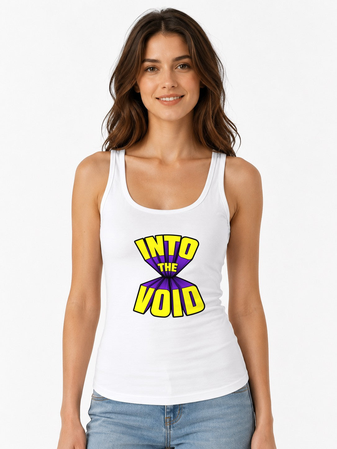 Into The Void Graphic Tee - Retro Comic Book Style Shirt - White