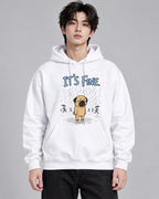 It's Fine Funny Pug In Rain Storm Sa - White
