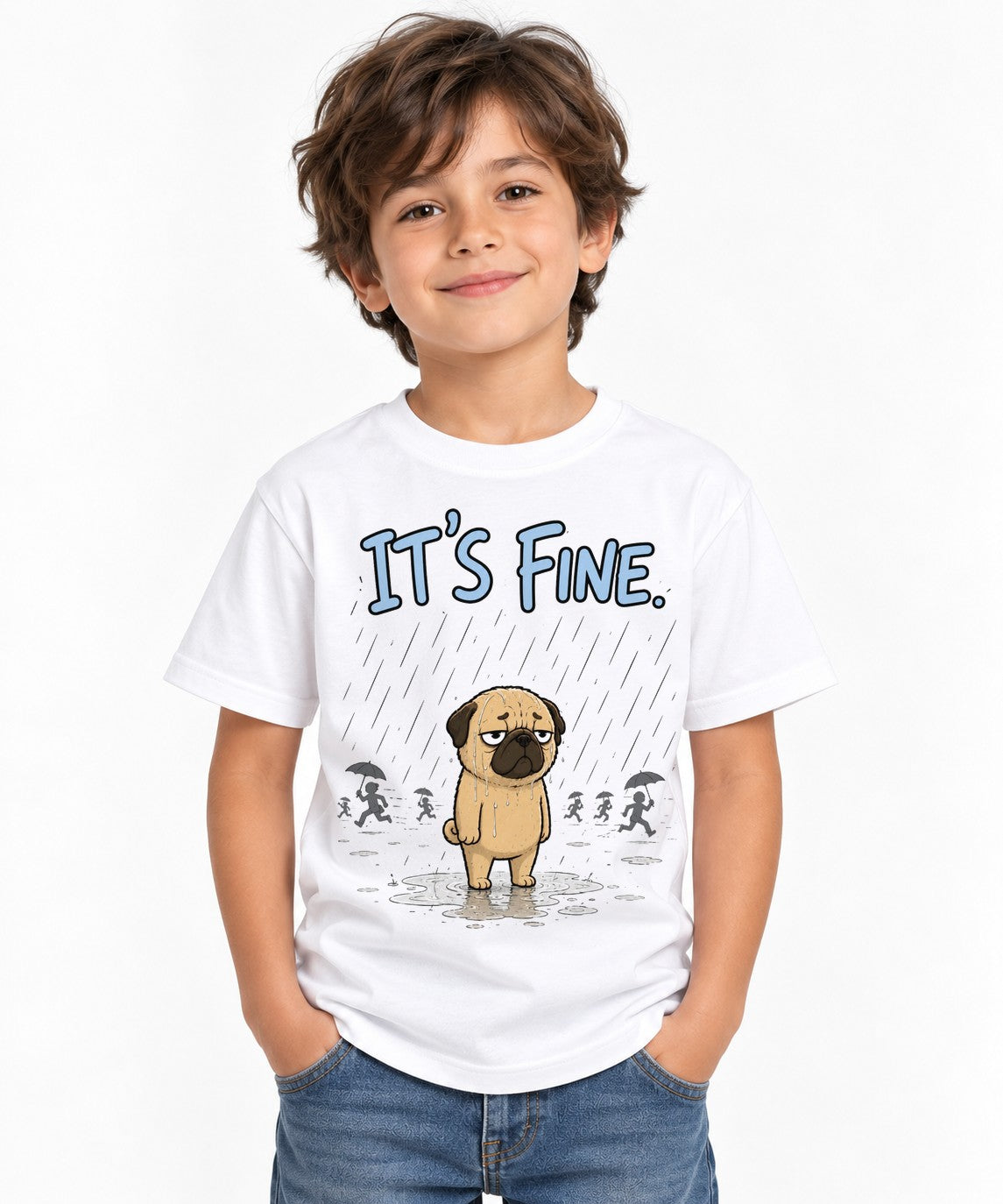 It's Fine Pug - White