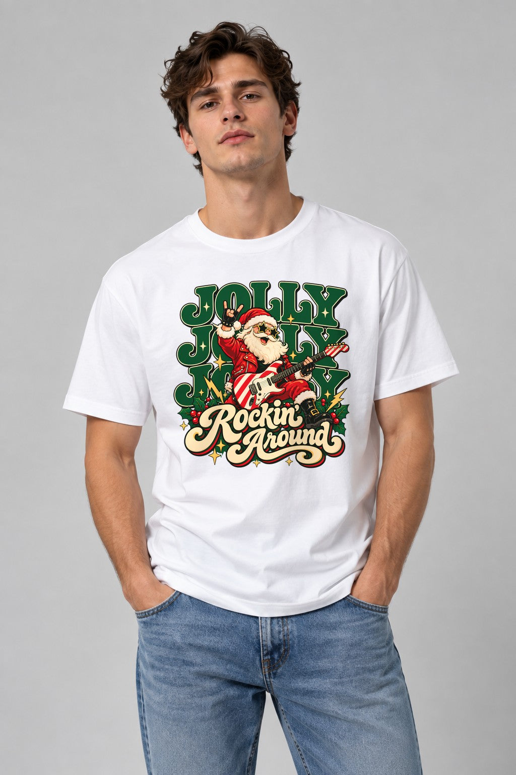 Jolly Rockin' Around - White