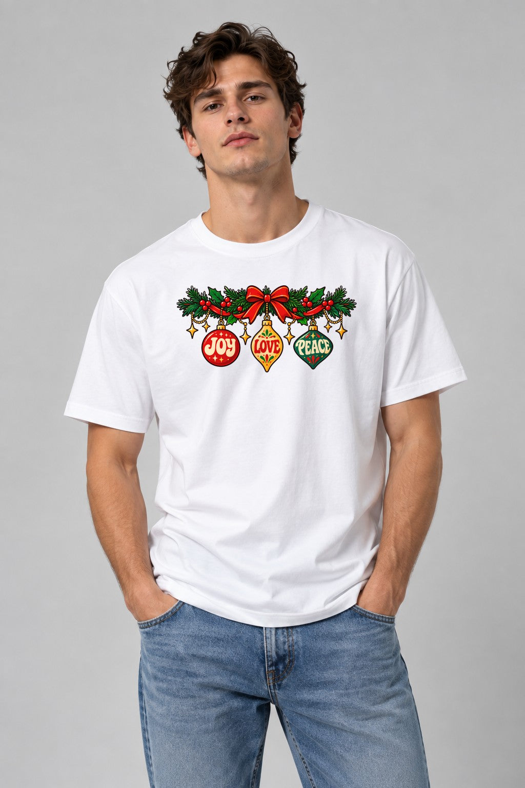Joy Love Peace - White