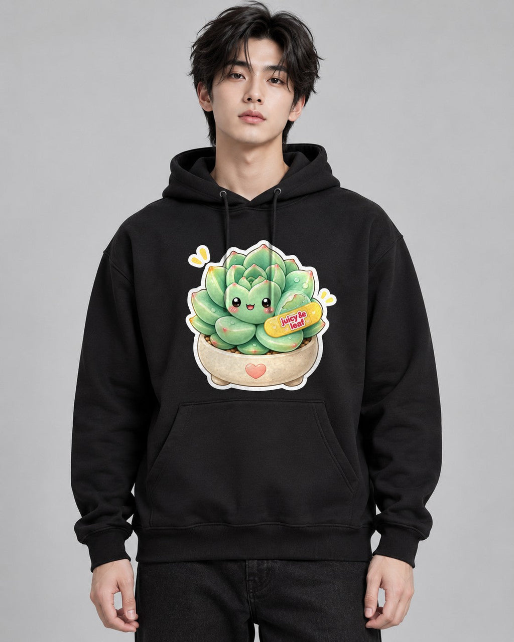 Juicy Leaf Succulent - Black