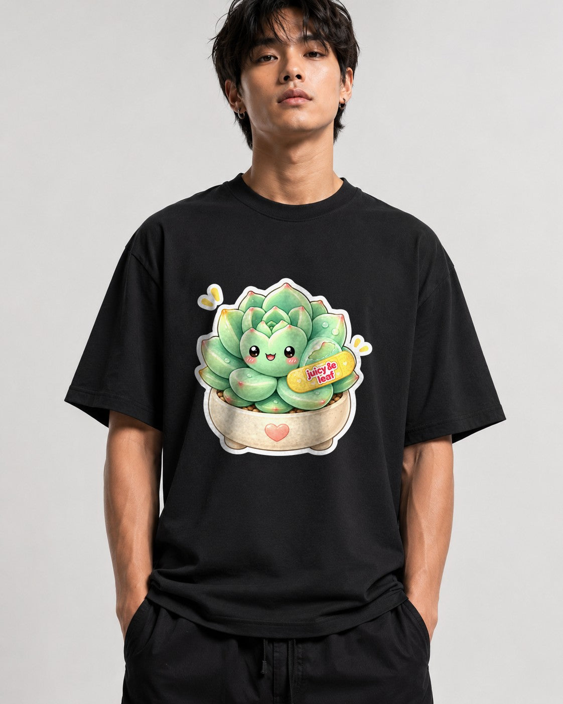 Juicy Leaf Succulent - Black
