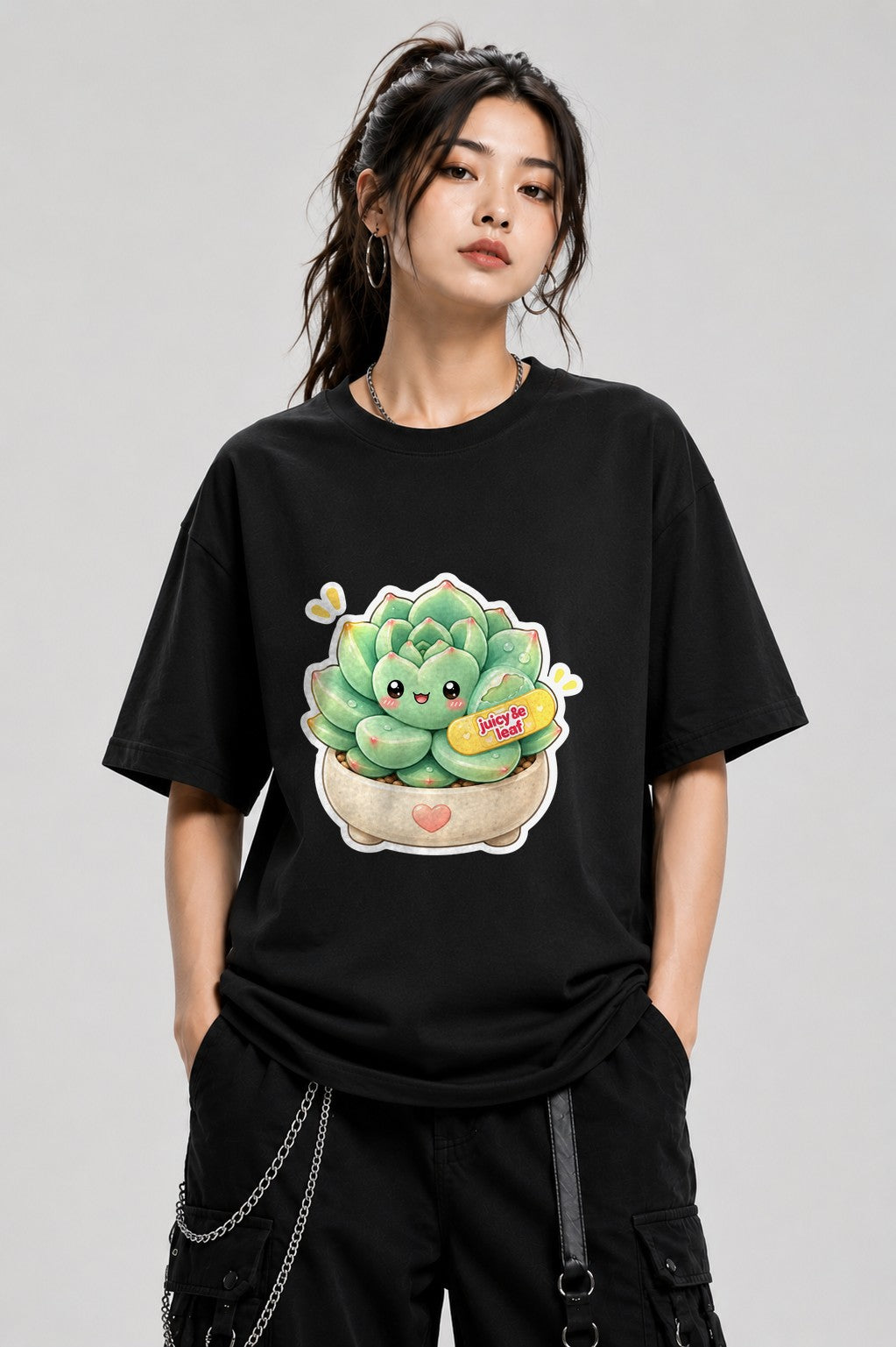 Juicy Leaf Succulent - Black
