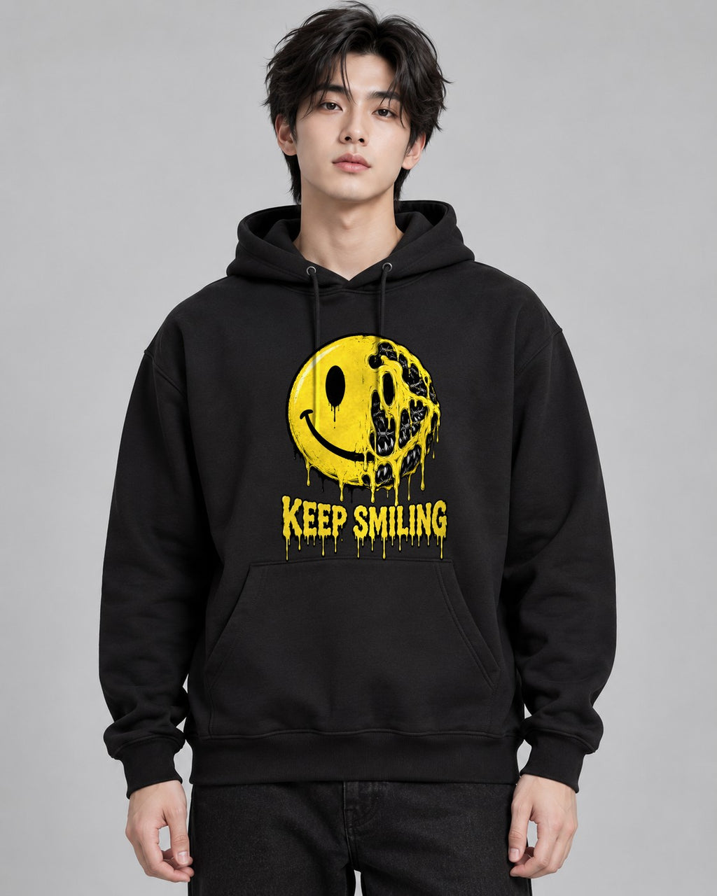 Keep Smiling Melting Face - Black