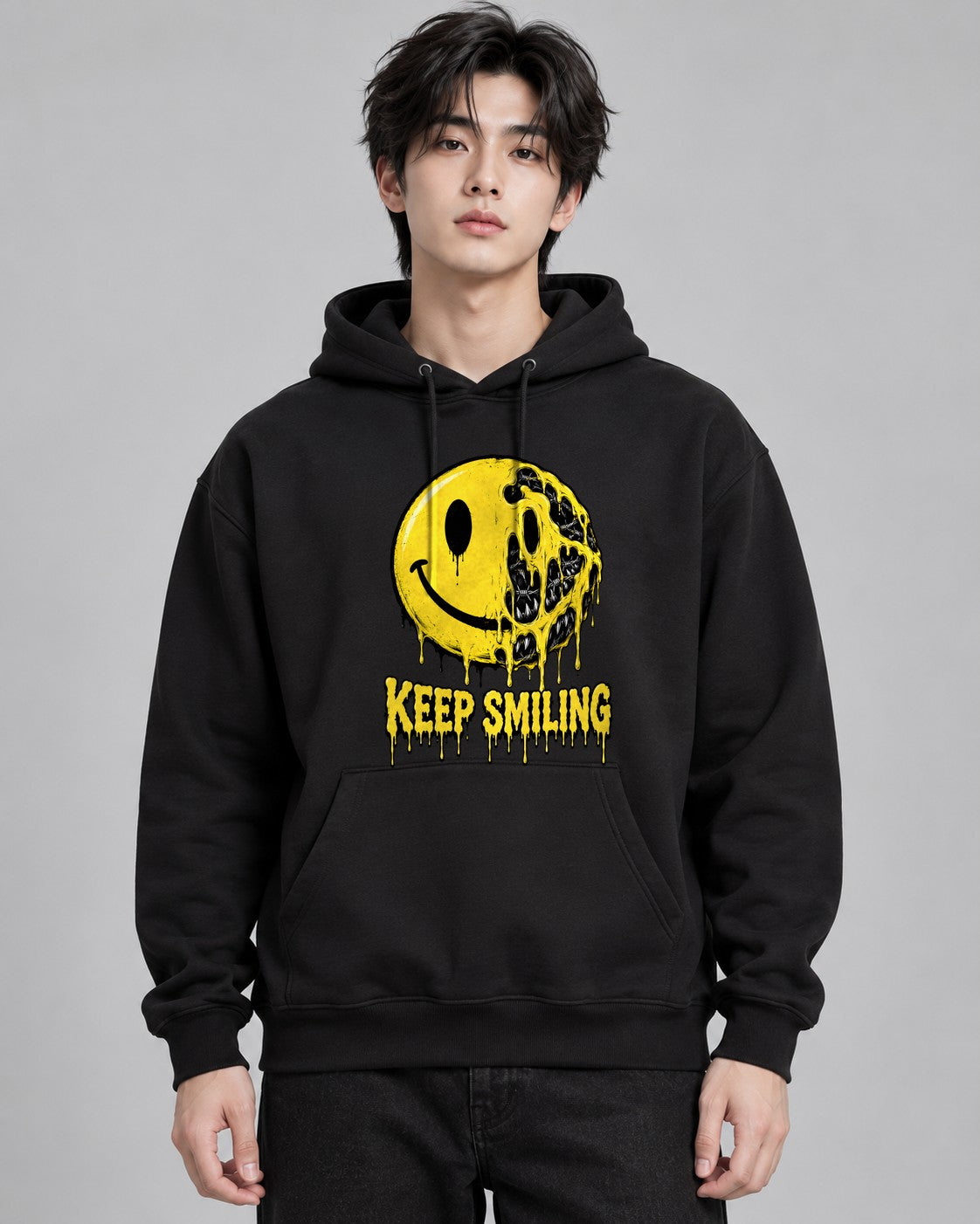 Keep Smiling Melting Face - Black