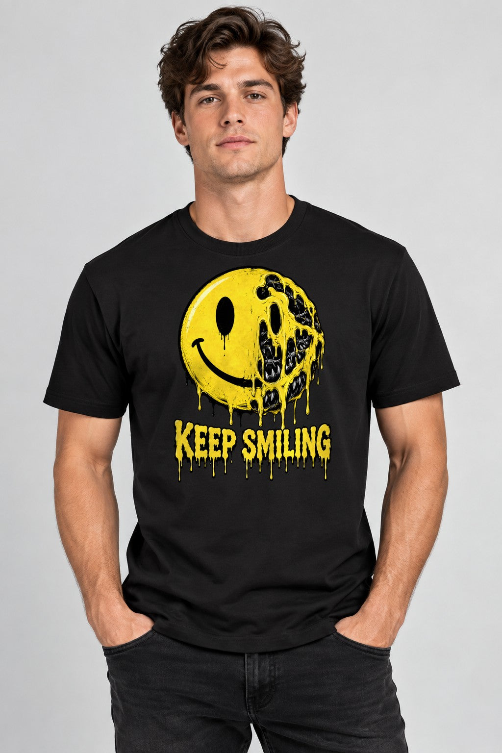 Keep Smiling Melting Face - Black
