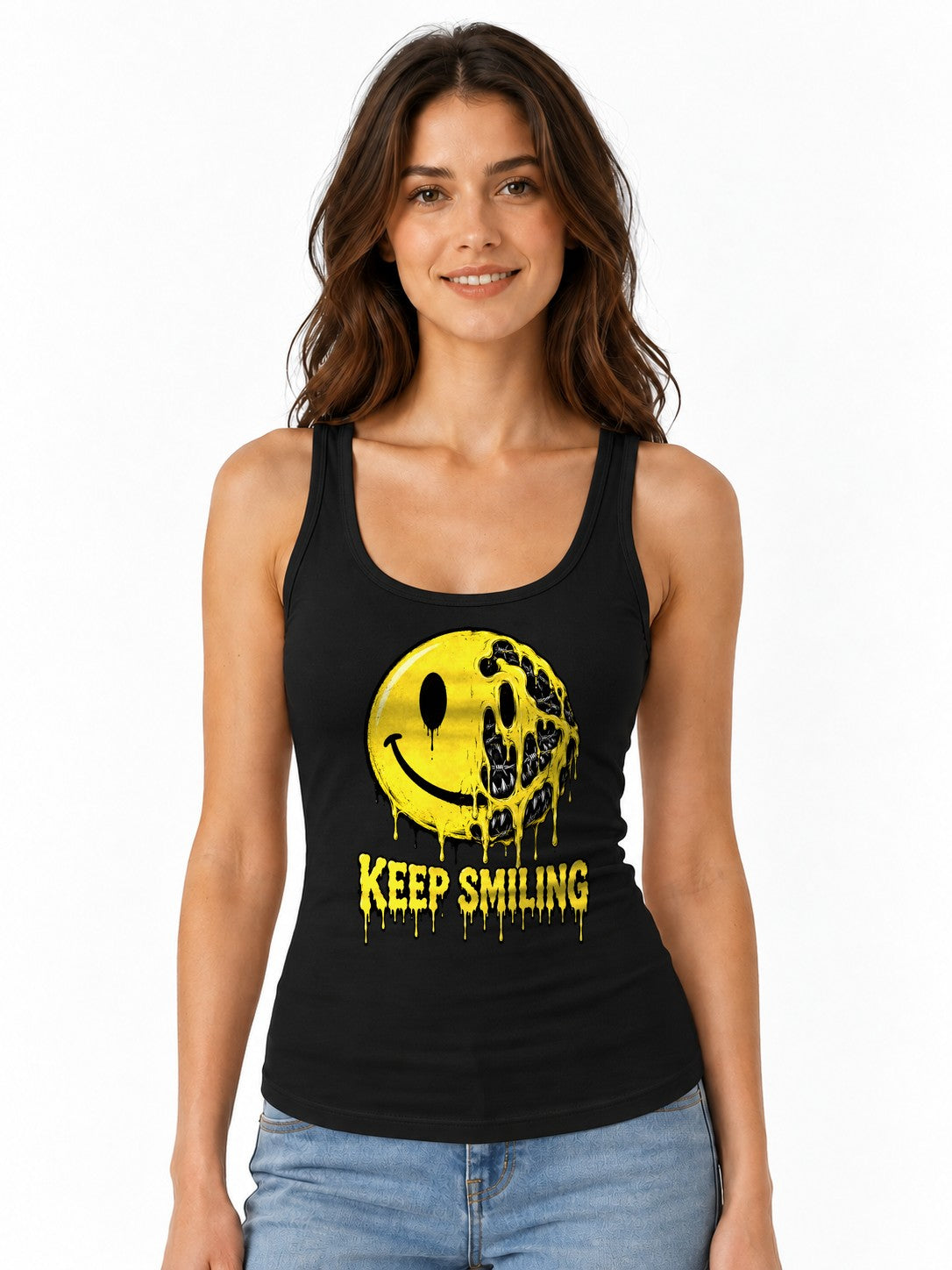Keep Smiling Melting Face - Black