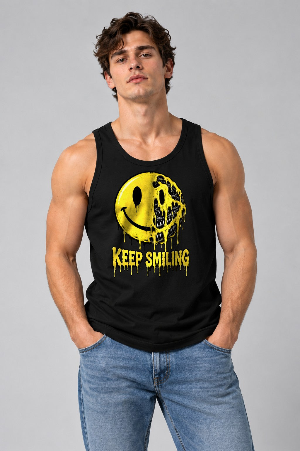 Keep Smiling Melting Face - Black