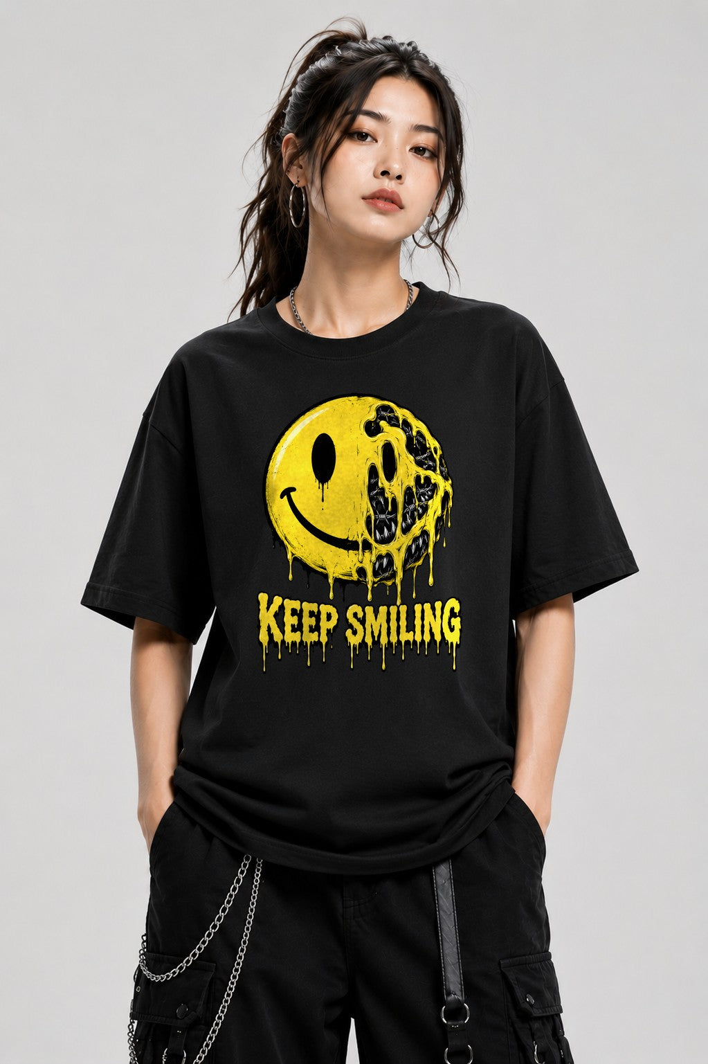 Keep Smiling Melting Face - Black