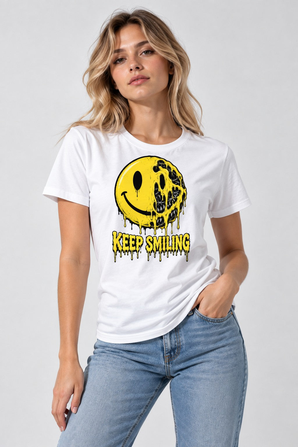 Keep Smiling Melting Face - White