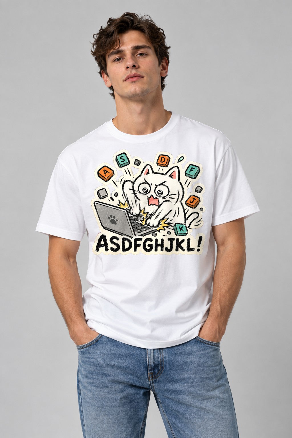 Keyboard Cat Chaos - White