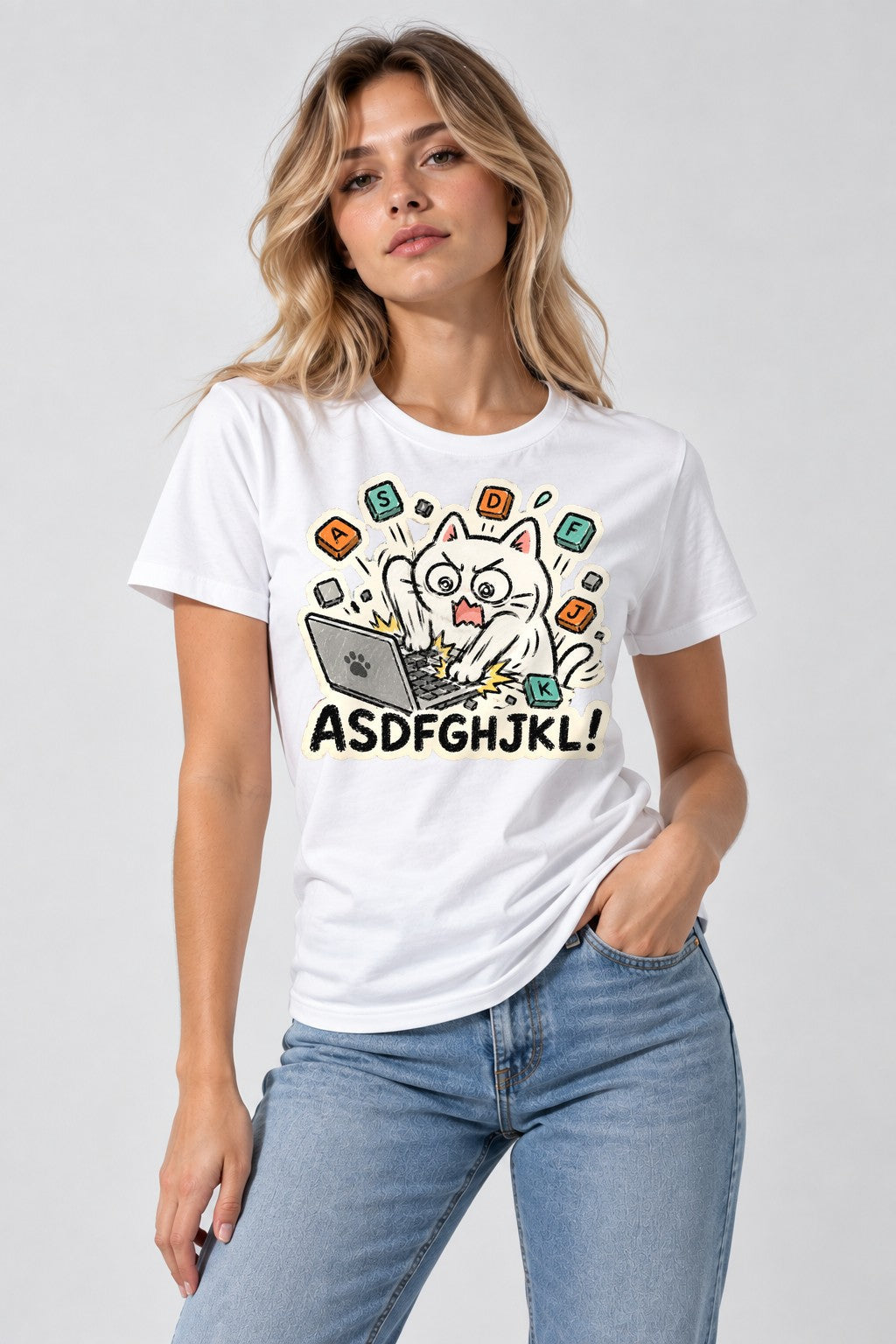 Keyboard Cat Chaos - White