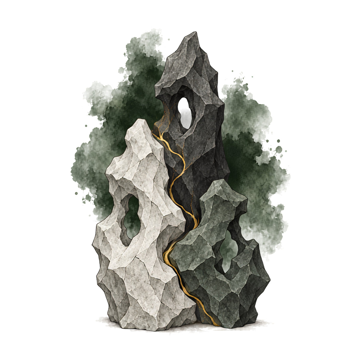 Kintsugi Stone Sculpture