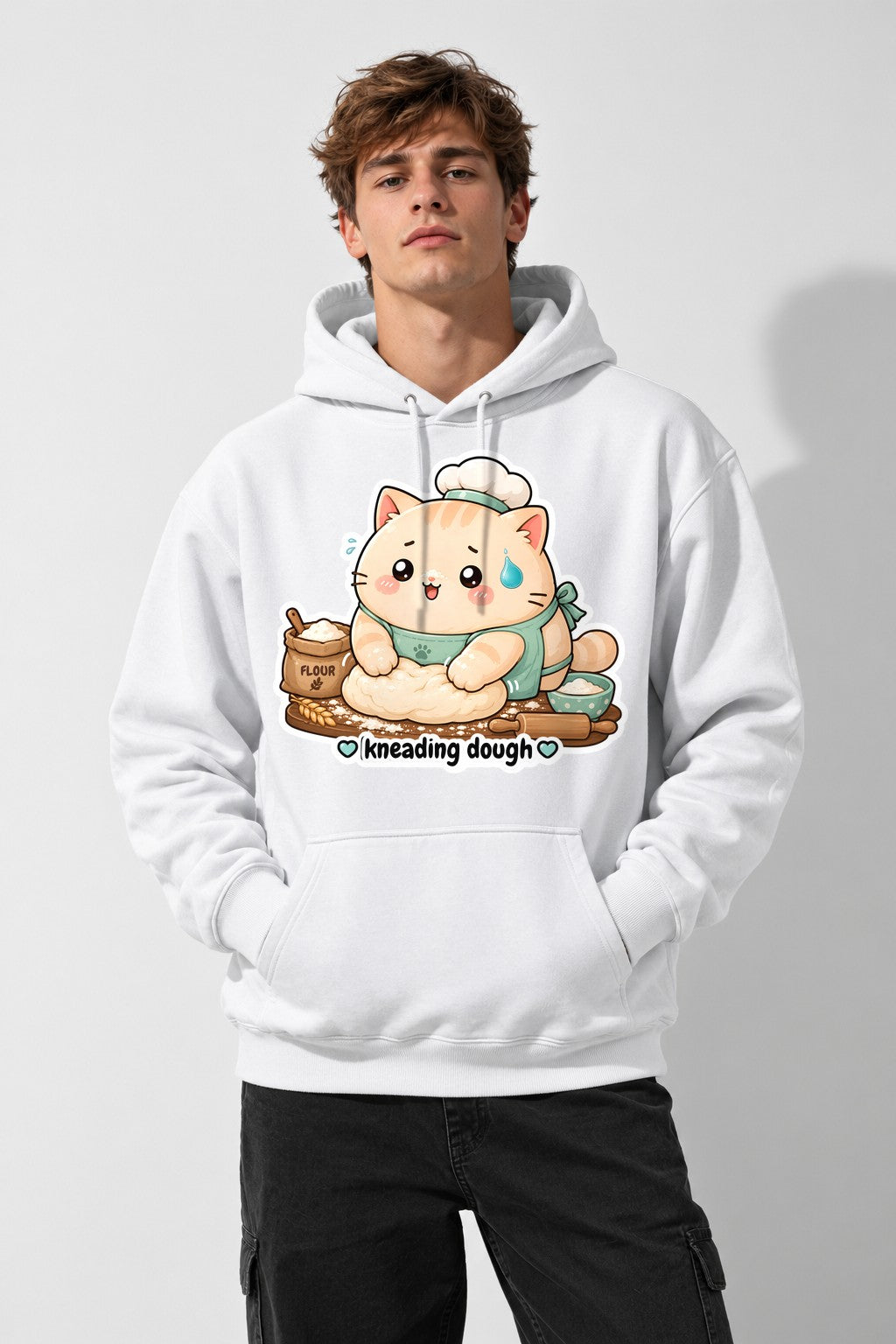 Kneading Dough Cat - White