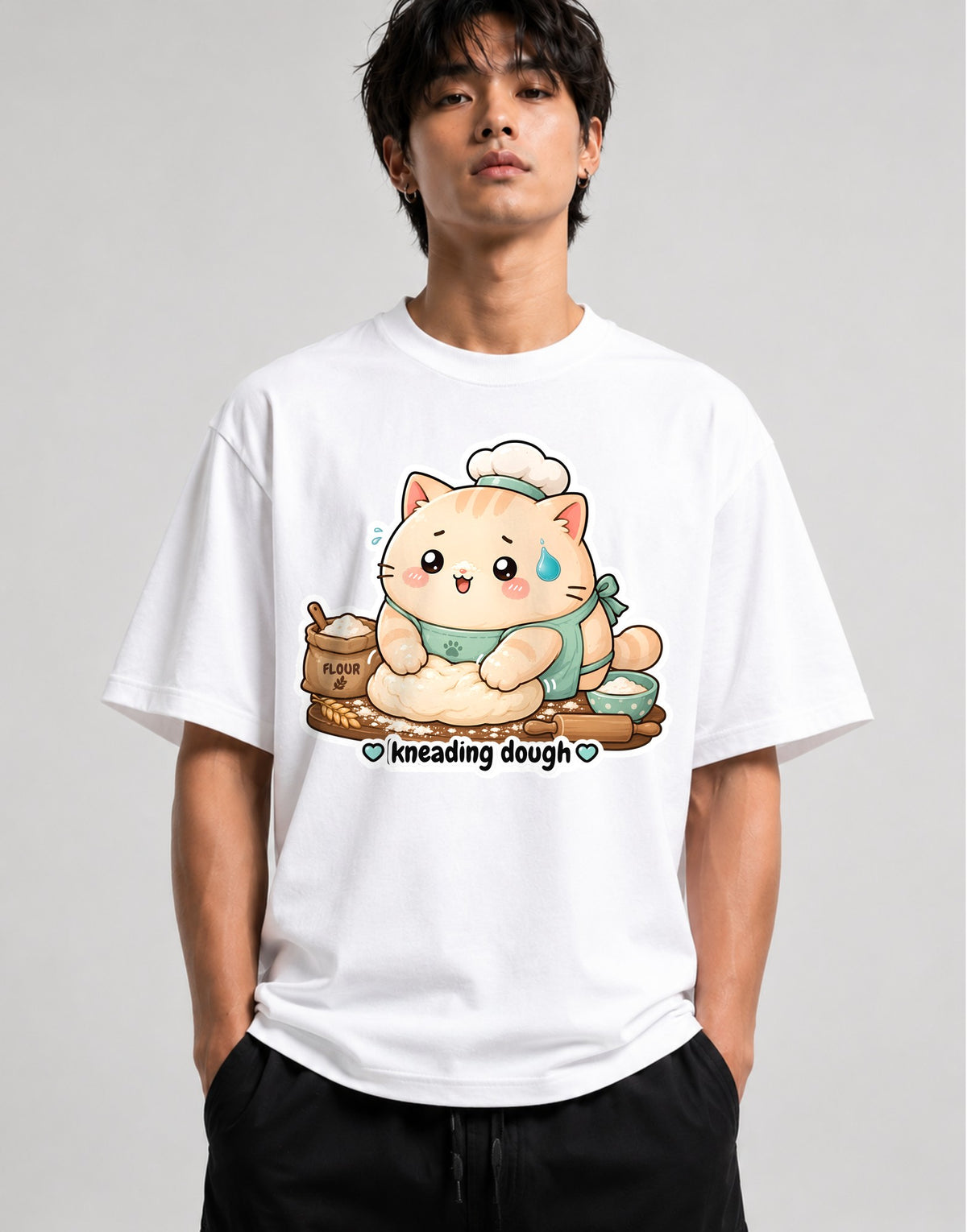 Kneading Dough Cat - White