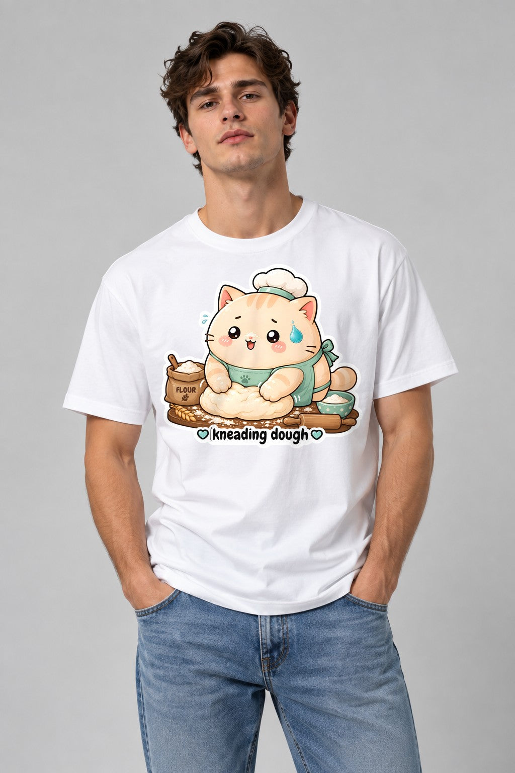 Kneading Dough Cat - White