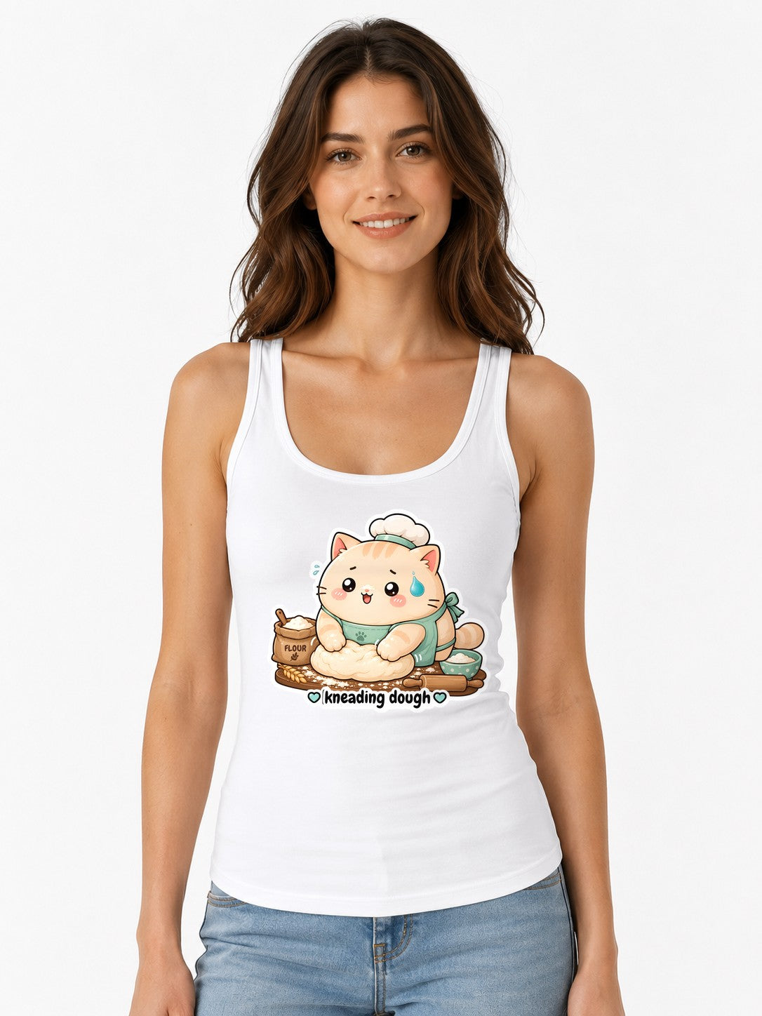 Kneading Dough Cat - White