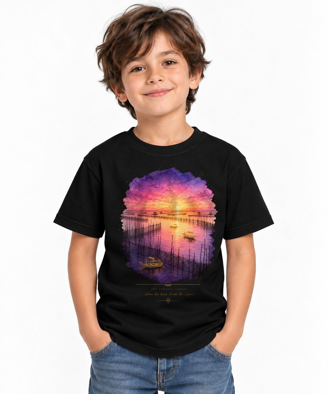 Lagoon Sunset Waters - Black